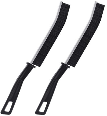 Desenda 2pcs Hard Bristle Crevice Cleaning Brushes Thin Long Handle Narrow Bathroom Tile Groove Gap Crevice Stiff Cleaning Brush Tool for Home Kitchen Surface, Tiles, Windows Groove, Taps, Faucets