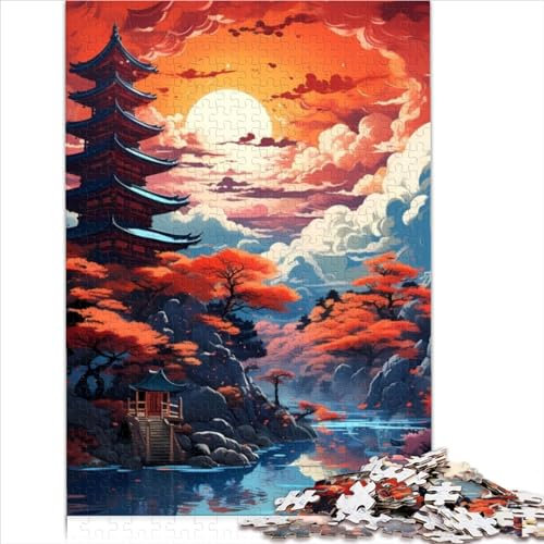 1000 Piece Jigsaw Puzzles for Adults Kids Landscape Art Japan Jigsaw Puzzles Wooden Jigsaw Game Toys for Adults Family Puzzles Gift Staycation Kill time (50x75cm)