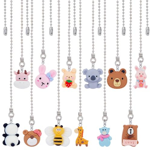 CRASPIRE 12 Estilo Animales de Dibujos Animados Lindo Ventilador de Techo Cadena Extensor Encanto Colgante Decorativo 12.6 Pulgadas Conector de Extensión Bola Cordón Reemplazo Adornos Colgantes