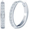 CPSLOVE Elegante Damen Ohrringe 925 Sterling Silber Creolen Mädchen Fashion Reifen Ohrringe mit Zirkonia Hoop Durchmesser 1.2cm, Silber