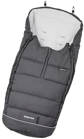Gesslein Fußsack Igloo, Babyfußsack (mitwachsend & rutschsicher, geschützter Kopfbereich, pflegeleichter Fußsack Kinderwagen), anthrazit