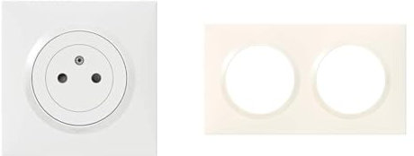 LEGRAND - Prise Electrique Murale 16A avec Terre dooxie Surface + Plaque Carrée - Prise 2P + T & Plaque dooxie Carrée - Plaque de Finition pour Prises et Interrupteurs dooxie