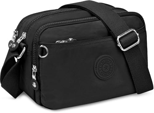 VOBUKE Kleine Umhängetasche Damen Leichte Nylon Wasserdicht Crossbody Bag mit 10 Taschen Stylisch Schultertasche Damen Verstellbarer Breitem Freizeit Messenger für Einkaufen Reisen