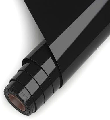 Flex Thermocollant Noir Vinyle Thermocollant pour Tissu 30.5cm x 457cm Rouleau, Flex Thermocollant pour Tissu pour DIY t-shirts, Bonnets, Pantalons, Autres Tissus