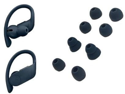 Replacement Eartips for Powerbeats Pro Beats Wireless Earphone Earbuds, 4 Pairs D/L/M/S 4 Sizes Soft Silicone Ear Buds Tips, Earphone Tips Inner from 3.8-4.2mm All Models.Blue