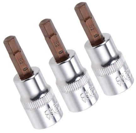 TA-VIGOR 3Pcs Hex Bit Socket, 3/8 Drive x H6 (6mm) Allen Key Socket, Premium S2 Steel Bits, Hex Bit with 48mm Length for Ratchet Wrench, Torque Wrench, Slide Bar, Impact Power Drills