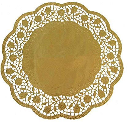 VEPATIM 8 Deko-Tortenspitzen rund gold Ø 36 cm