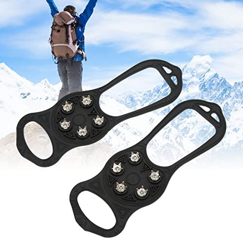 1 Paar 5-Zähne-Eiskrallen für Schuhe Stiefel, Eiskrallen Spikes Für Schuhe Winter, Steigeisen Für Bergschuhe, universelle rutschfeste Greifer-Spikes, EIS Schnee Griffe Anti-Slip