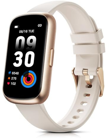 TIFOZEN Smartwatch Donna, 1,47'' Orologio Smartwatch Piccolo con 24 Modalità Sportive/Cardio/SpO2/Sonno/Impermeabile 3ATM/Contapassi/Notifiche/Fitness Tracker per Android iOS, Galassia/Oro Rosa