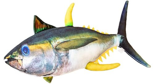 Thunfisch-Plüschtier – Plüschtier in Fischform, Thunfisch-Plüschkissen | realistisches Fisch-Plüschkissen, weiches Kuschelkissen, Schlaftier aus PP-Baumwolle für Kinder