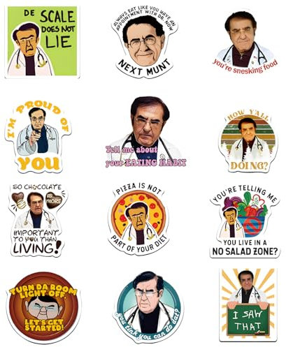 Dr. Nowzaradan Kühlschrankmagnet, 10 x 10 cm starke Magnete, motivierender Diät-Helfer – Dr. Nowzaradan Diätplan-Buch, 12 Stück