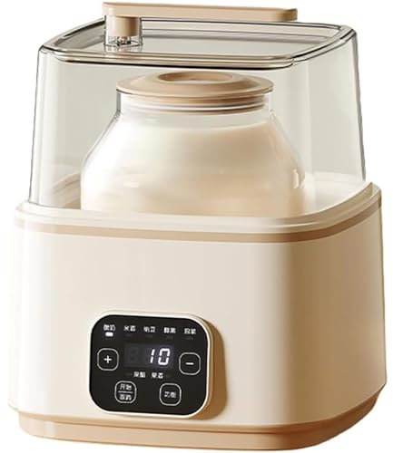 QIeAny Automatic Yogurt Maker,Yoghurt Maker with Thermostat,Intelligent Fermentation And Touch Screen,25W Low Energy Consumption, 1L/2L Inner Liner, Multifunctional DIY Yogurt Machine,A