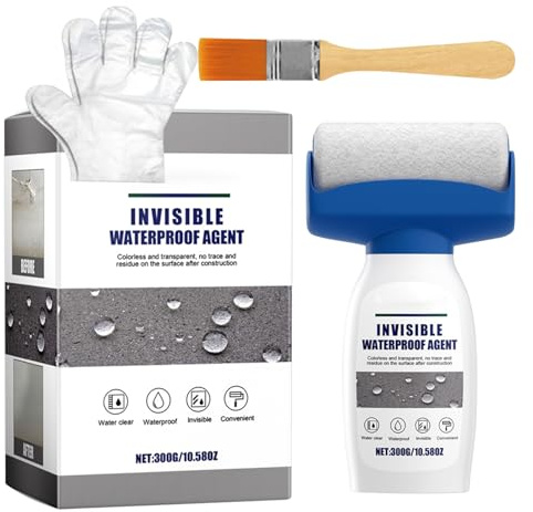 Unsichtbarer Wasserdichter Schutz | 300ml Dachabdichtung Mit Pinsel Und Handschuhen | Multifunktions-Reparaturset Mit Pinsel & Handschuhen Für Bad Schwimmbecken Dachabdichtung Und Untergrundversiegelu