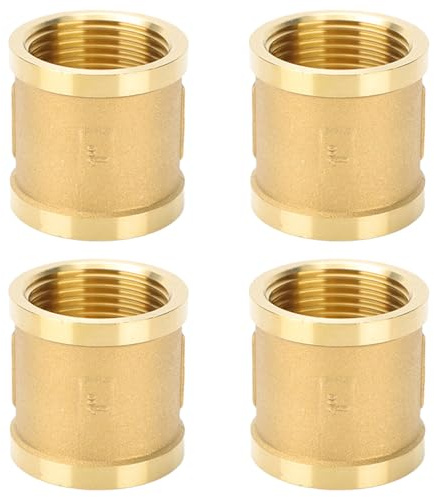 YRAKOZIN [4 pezzi] Manicotto in ottone – 1 IG, filettatura interna Ø 30,3 mm, adatto per acqua potabile, raccordi sanitari, accessori per tubo dell'acqua