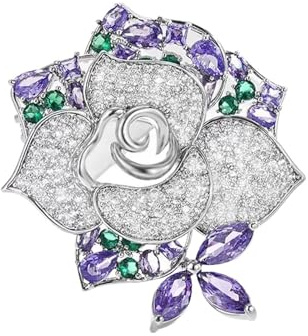 Monet Style Rose Brosche - Elegante Kristallnadel für Blusen & Kleider, Einheitsgröße