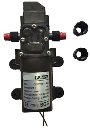 Pompa Idraulica Elettrica Agricola DC 12V 70W Pompa A Membrana Ad Alta Pressione Nera Micro Pompa Idraulica Multiuso(12V 70W-A)