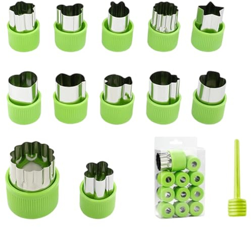 Sandwich Ausstechformen, 12 Stück, Edelstahl Ausstechformen Gemüse Obst Ausstecher, Sandwich Schneider und Versiegelung, Kinder Brot und Gemüse, für Bento Box Kinder, Party, Zuhause