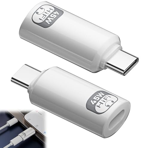 Menibeuty 2 Stück L1ghtning auf USB C Audio Adapter, 3in Typ-C Stecker zu Buchse USB C auf Kopfhörer Adapter, A-PPE Ear-pods Auf USBC, Kopfhörer für i-Phone 6 5 Pro Max Pus, i-Pad Air usw(Weiß)