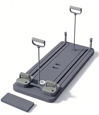Ab Roller Pilates Board - Full-Body Workout Trainer with Automatic Rebound, Ideal for Core Strength & Abdominal Training, Durable for Men & Women Home & Gym Use Grey
