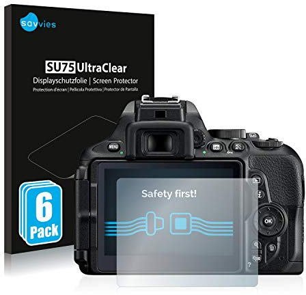 savvies (6 Pezzi Pellicola Protettiva per Nikon D5600 Protezione Schermo Trasparente