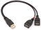 OpenII USB 2.0 1 vers 2 Y Splitter adaptateur de câble, USB 2.0 Type A mâle vers double USB 2.0 femelle Jack câble de synchronisation de données et chargement Cordon d'extension 30 cm