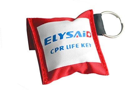 elysaid CPR Schlüsselanhänger Transparent Einweg Vavel Training Maske & Transparent Handschuh