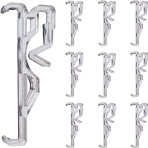 Valance Clips 10pcs 2-1/2'' Window Blinds Hidden Clip Clear Plastic for Horizontal Blinds Valance 64mm in Width Retainer Holder