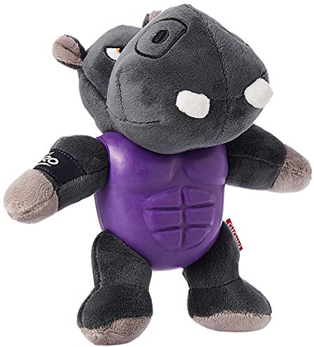 GiGwi I'm Hero TPR Armor Nilpferd Plüsch-Hundespielzeug mit Quietscher für Harte Kauer