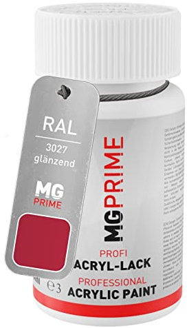 MG PRIME RAL 3027 Rosso lampone/Raspberry red lucido Stilo di ritocco da 50 ml ad asciugatura rapida