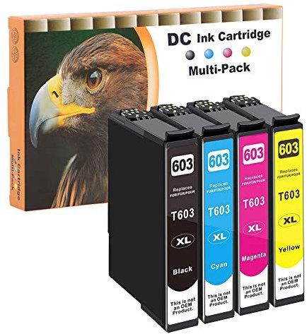 D&C 4X Druckerpatronen Kompatibel für Epson 603 XL für Epson Expression Home XP-2100 Series XP-2105 XP-3100 Series XP-3105 XP-4100 Series XP-4105 Epson Workforce WF-2835 DWF WF-2850 DWF WF-2810 DWF