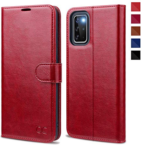 OCASE Samsung Galaxy S20+ Plus Hülle Handyhülle [Premium PU Leder] [Standfunktion] [Kartenfach] [Magnetverschluss] Tasche Cover Etui Schutzhülle lederhülle für Samsung Galaxy S20+ Plus Rot
