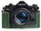 Case for Canon New AE-1 AE-1P A-1 (with Handle), Zakao Handmade Genuine Real Leather Half Camera Case Bag Cover for Canon New AE-1 AE-1P A-1 (with Handle) with Hand Strap (Green)
