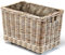 Kobolo Kaminholzwagen für Kaminholz mit Rollen Rattan - Innenfutter aus dunklem Stoff