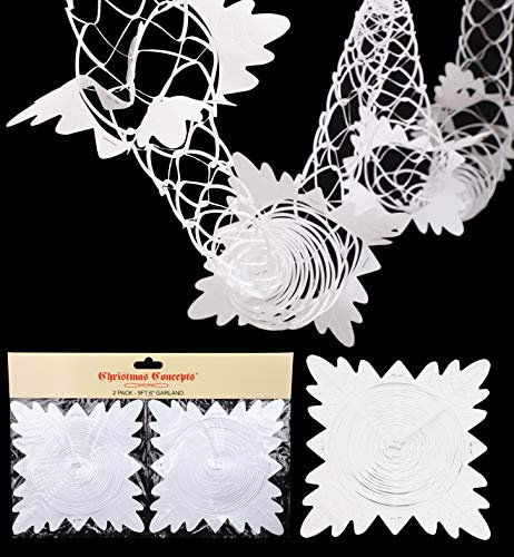Christmas Concepts® Pack Of 2 9ft Garland Festive Hanging Decorations - Christmas Decorations (WHITE)