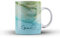 iCaseDesigner Personalised Watercolour Marble Name with Heart Ceramic Mug - 12. Green & Blue