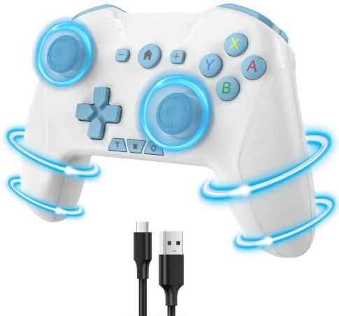 UNIHOW Gaming Controller For PC/MAC/iPad/iPhone/TV/Mobile/Android/IOS Remote Gamepad, Bluetooth Wireless Controller with Loop, Wake-up, Record, Turbo, Dual Vibration and Gyro Axis