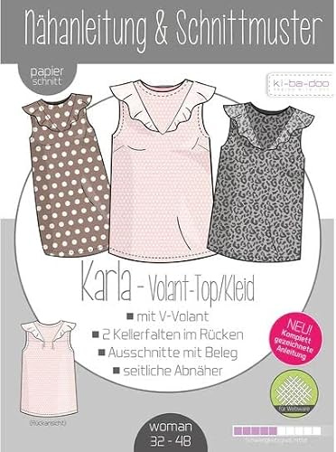 Schnittmuster kibadoo Karla- Volant-Top/Kleid - Preis gilt für 1 Schnittmuster