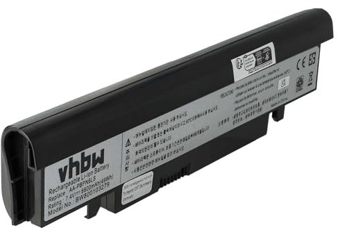 vhbw Batterie Remplacement pour Samsung AA-PBPN6LB, AA-PBPN6LS, AA-PBPN6LW, AA-PLPN6LB pour Ordinateur Portable Notebook (6600mAh, 7,4V, Li-ION, Noir)