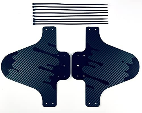 2X Stück Set Vorne + Hinten Mud Guard Fahrrad Spritzschutz Kotflügel Flexibles Schutzblech Schützt vor Schlamm und Schmutz Farbe: (SCHWARZ & SCHWARZ)