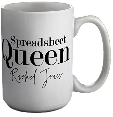 Shopagift Personalised Spreadsheet Queen White 15oz Large Mug Cup