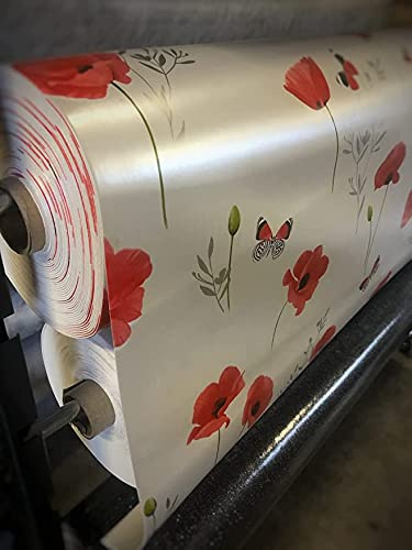 Tischdecke Bullgomme - AU Metre, 140 x 350 cm, bedruckt mit Mohnblumen