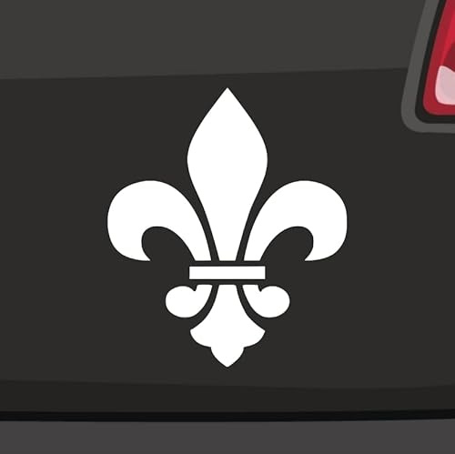 Heraldische Lilie Aufkleber - 6 Größen 21 Farben - Fleur de Lis Wappen Frankreich - Stickerfreaks ORACAL Vinyl - Weiß - Outdoor - Traditionell
