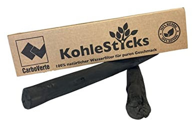 KohleStick 2er Pack, 100% natürlicher Wasserfilter für puren Geschmack
