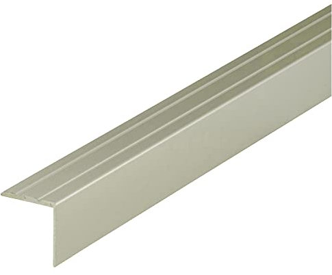 ufitec® Alu Winkelprofil 30x20 mm mit Rillen selbstklebend, Treppen Kanten & Stufen Winkel Schutzprofil (30 x 20 mm | 195 cm Länge, Bronze Hell)