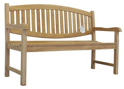 Gartenbank Teak Holz | Bank 3-Sitzer Outdoor | Sitzbank für draußen B: 150 cm (10740)