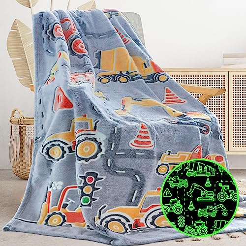Leuchtende Decke, Valentinstagsgeschenke für Kinder, flauschig, gemütlich, warm, weiches Fleece, leuchtende Traktordecken für Bett, Sofa, Couch, einzigartige Geschenke, Jugendliche, 127x152 cm