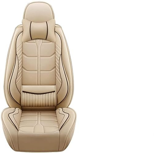 maiqiken Autositzbezug Für BMW X1 X2 X3 X4 X5 X5M X6 E82 E84 E83 F25 F26 E70 F15 Komplettset 5 Sitze Allwettereinsatz Auto Ledersitzbezug Beige