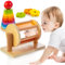 JUSTWOOD Montessori Spinntrommel aus Holz Stapelspielzeug für Säugling 6-12 Monate Regenbogenstapler Spinning Drum Lernspielzeug für Kleinkinder Geschenk für Baby Jungen Mädchen ab 1 Jahr