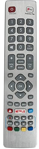 VINABTY SHW/RMC/0121 Fernbedienung ersetzen Passend für Sharp Aquos TV LC-32FI5342KF LC-32FI5442KF LC-32HI5332KF LC-32HI5432KF LC-40FG5141KF LC-40FG5151KF LC-40FG5341KF LC-40FI5442KF