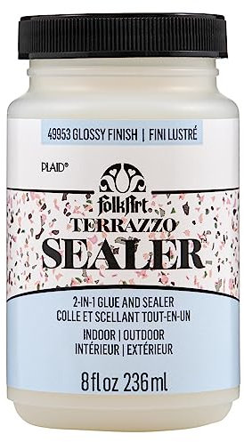FolkArt Glänzende Terrazzo-Flocken 2-in-1 Versiegelungs-Finish, perfekt für Heimwerker drinnen und draußen, Kunst- und Bastelprojekte, 237 ml, 49953